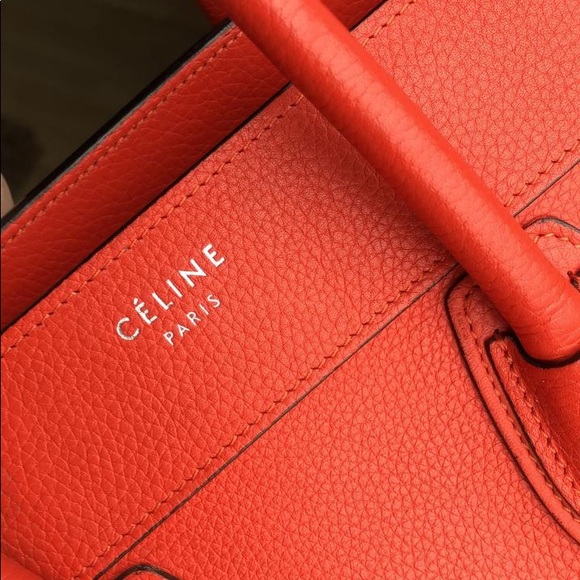 Celine Micro Red Luggage Tote - Picture 6 of 16